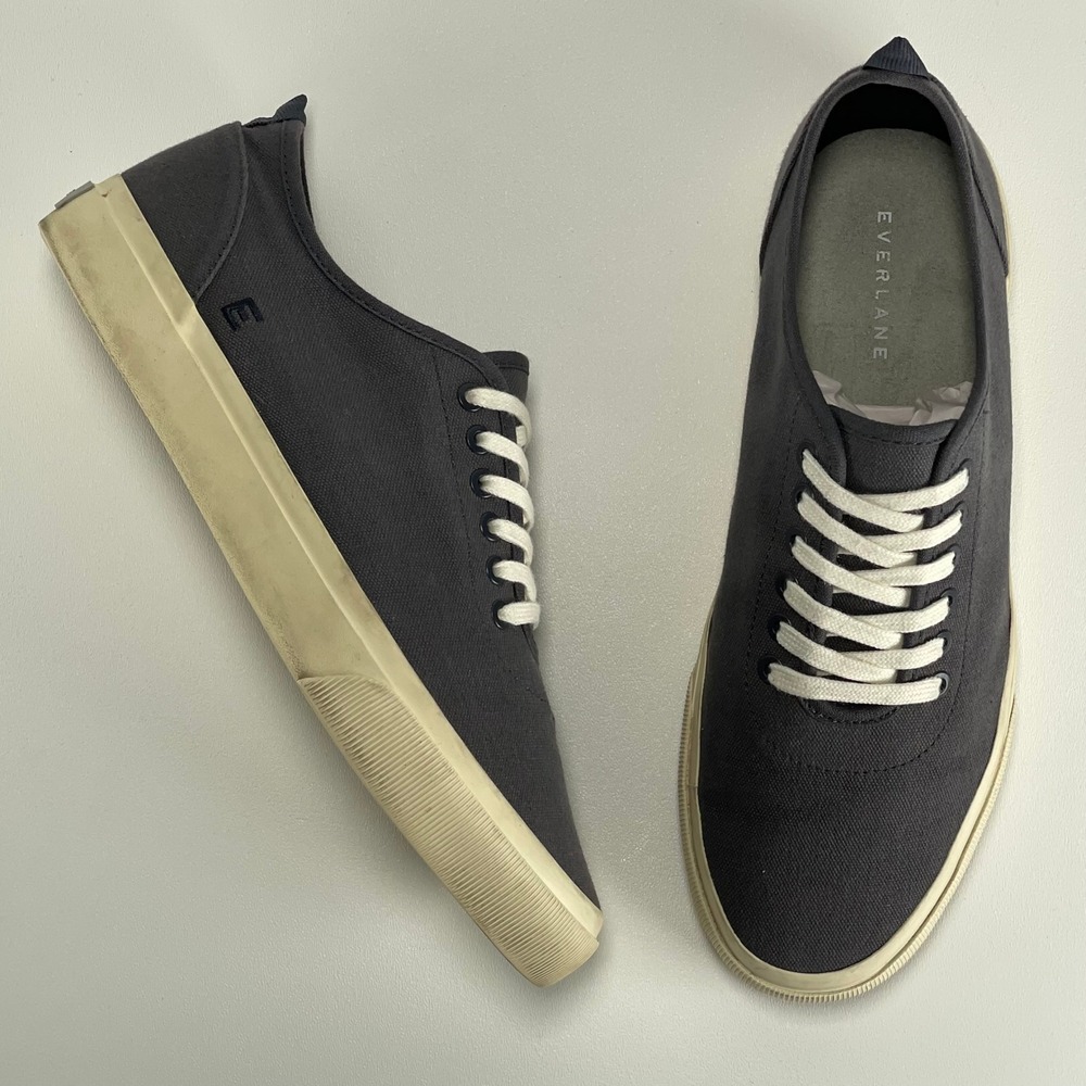 Everlane The Forever Organic Sneakers Unisex Grey Canvas Classic M-8.5 | W-10.5